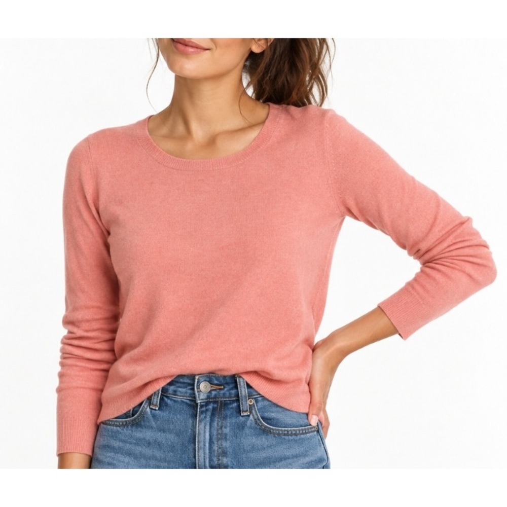 Talbots Collection Coral Pink 100% Cashmere Sweater M Quiet Luxury Office USA